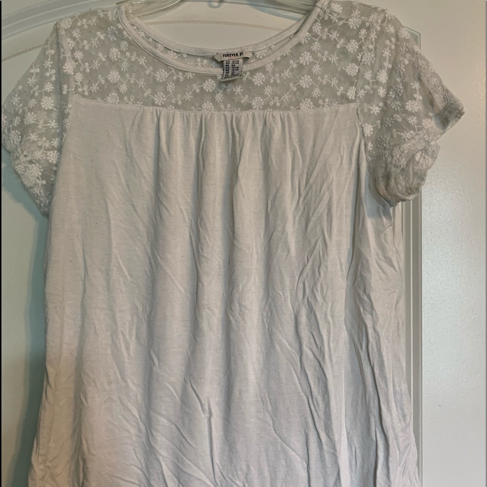 White lace girls top